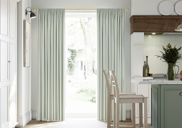 Lace Stripes, Emerald - Made to Measure Curtains - Image 3